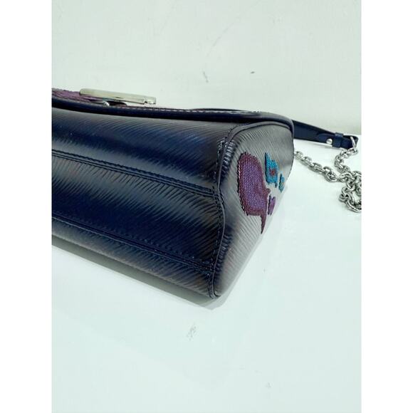 Louis Vuitton Blue Nuit Epi Leather Sequin Flames Twist MM Bag Limited Edition - Picture 11 of 12